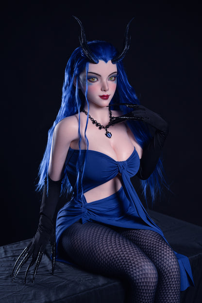 Rosretty Demon Enchantress – 164cm Full Silicone D-Cup Fantasy Blue-Haired Doll
