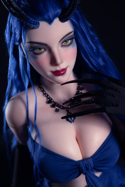 Rosretty Demon Enchantress – 164cm Full Silicone D-Cup Fantasy Blue-Haired Doll