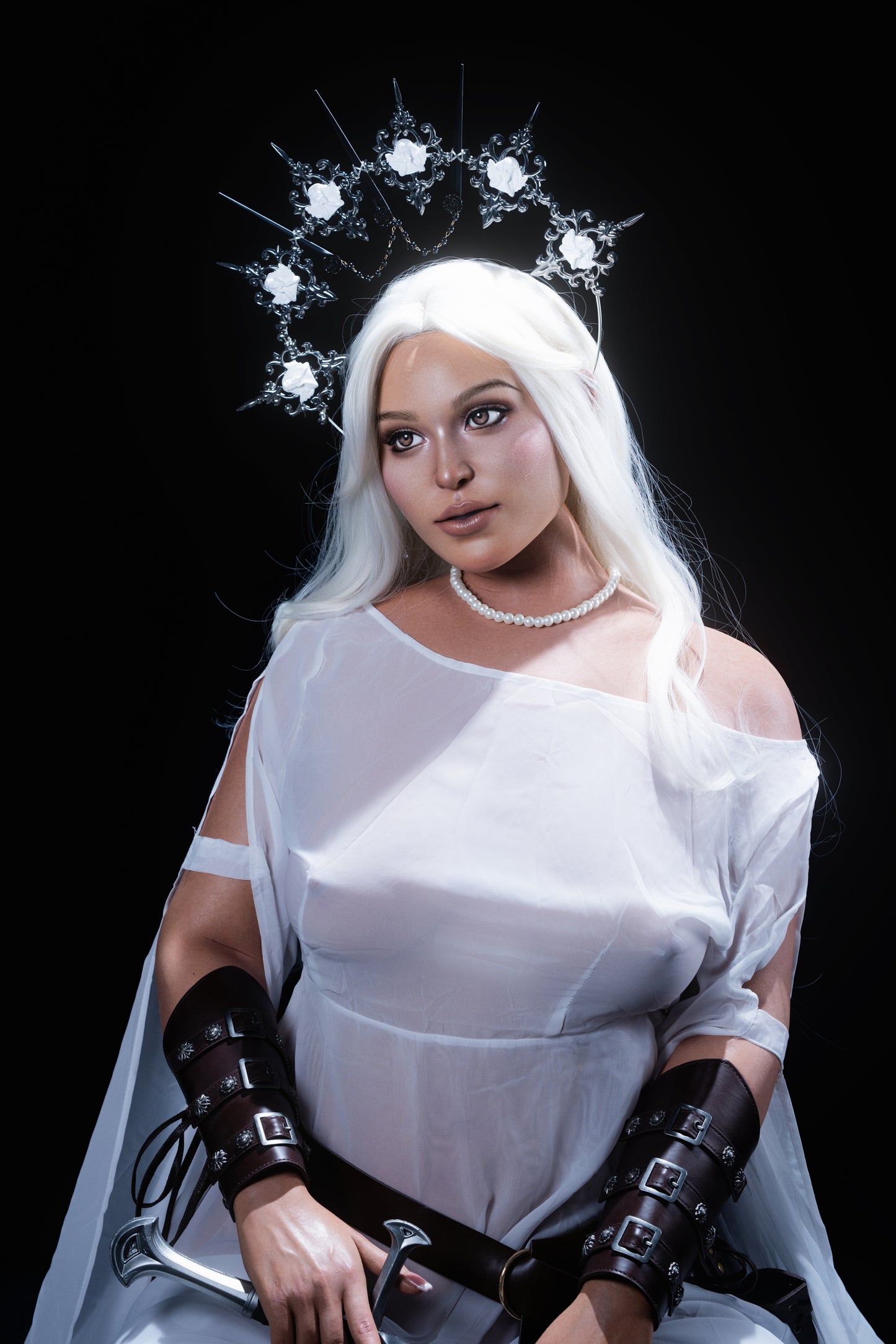 IDO Doll 165cm Silver-Haired Sword Goddess Full Silicone Love Doll