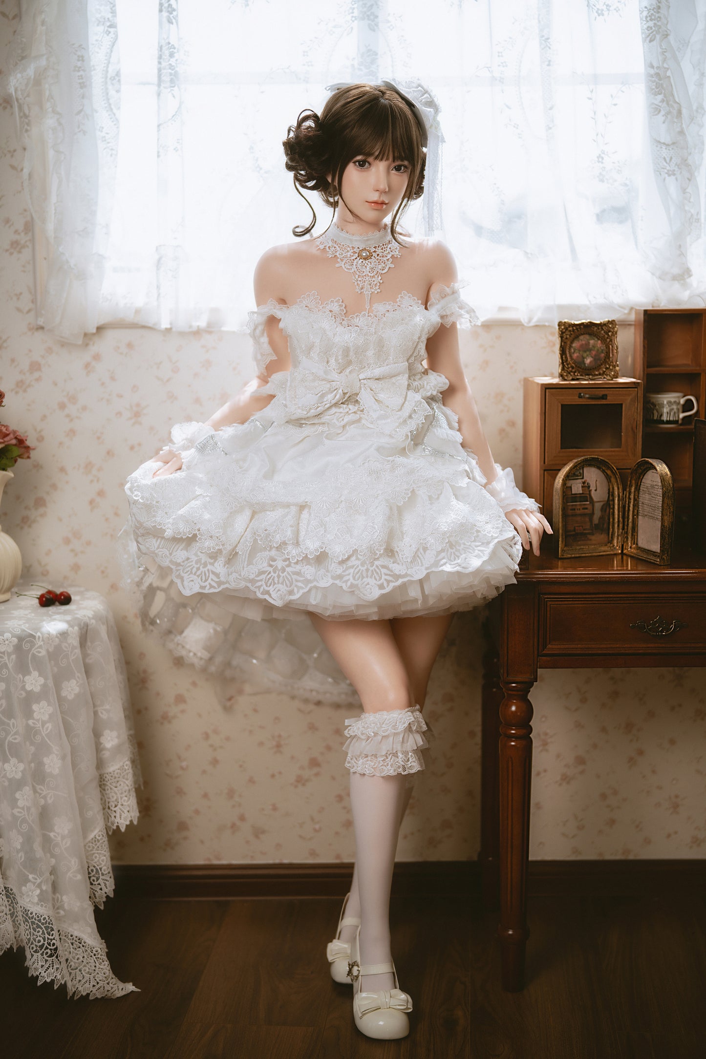 Jiusheng Wanwan 156cm Full Silicone Lolita Doll – Elegant White Lace Beauty