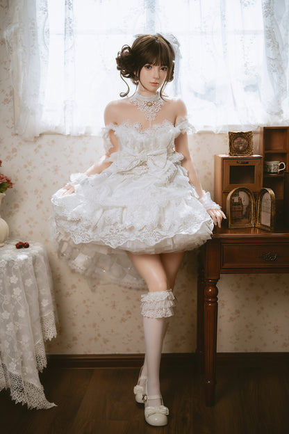 Jiusheng Wanwan 156cm Full Silicone Lolita Doll – Elegant White Lace Beauty