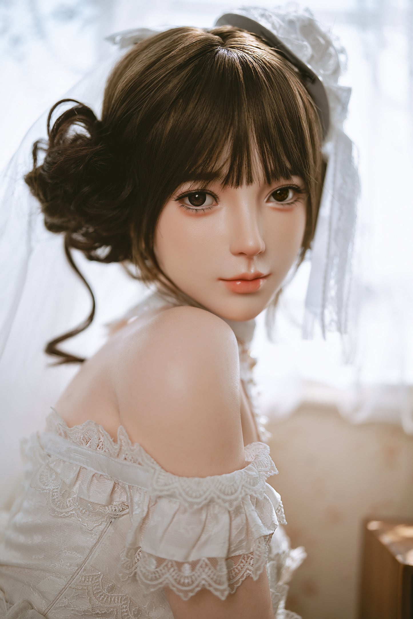 Jiusheng Wanwan 156cm Full Silicone Lolita Doll – Elegant White Lace Beauty