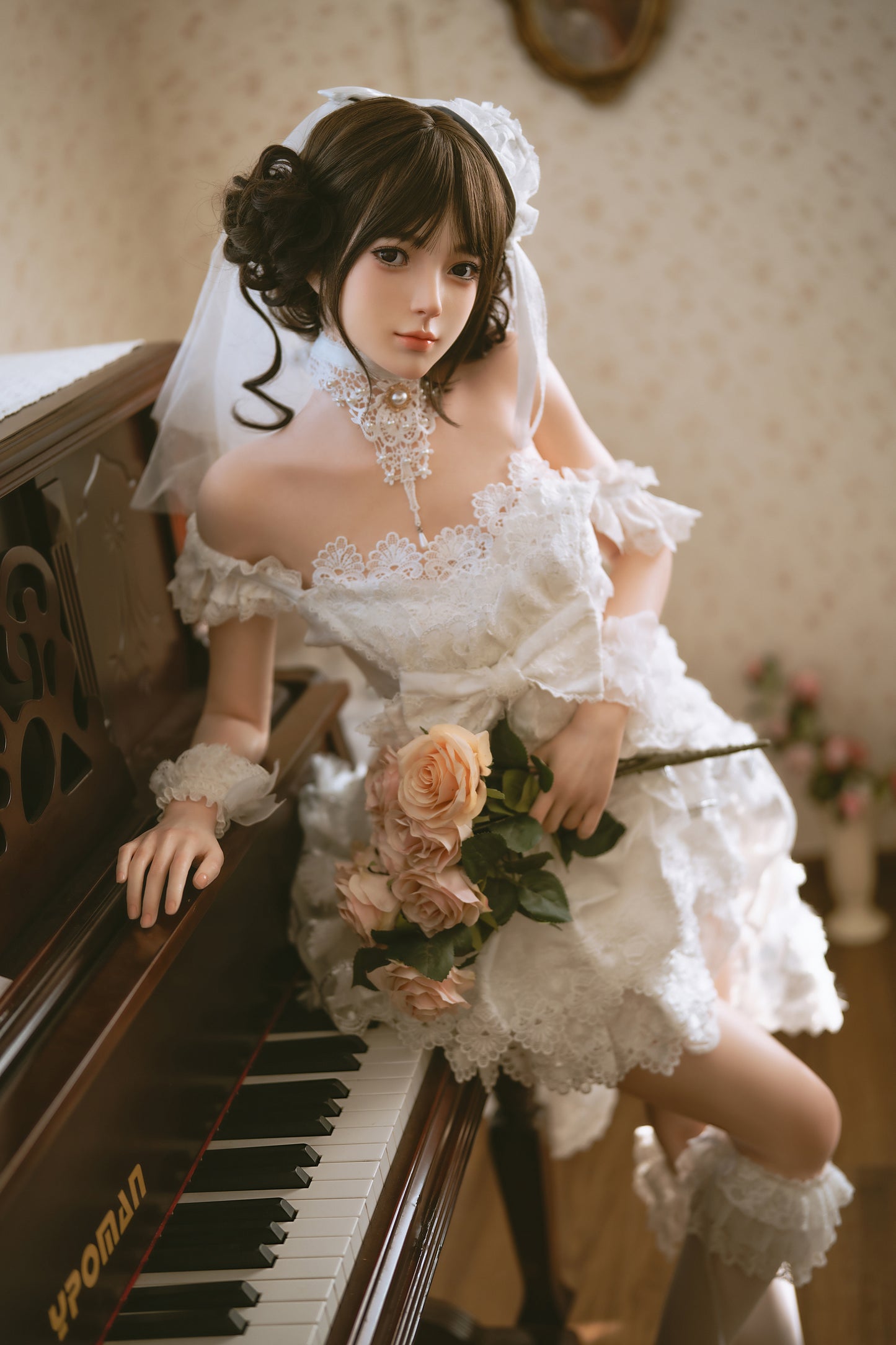 Jiusheng Wanwan 156cm Full Silicone Lolita Doll – Elegant White Lace Beauty