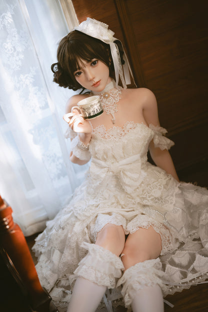 Jiusheng Wanwan 156cm Full Silicone Lolita Doll – Elegant White Lace Beauty