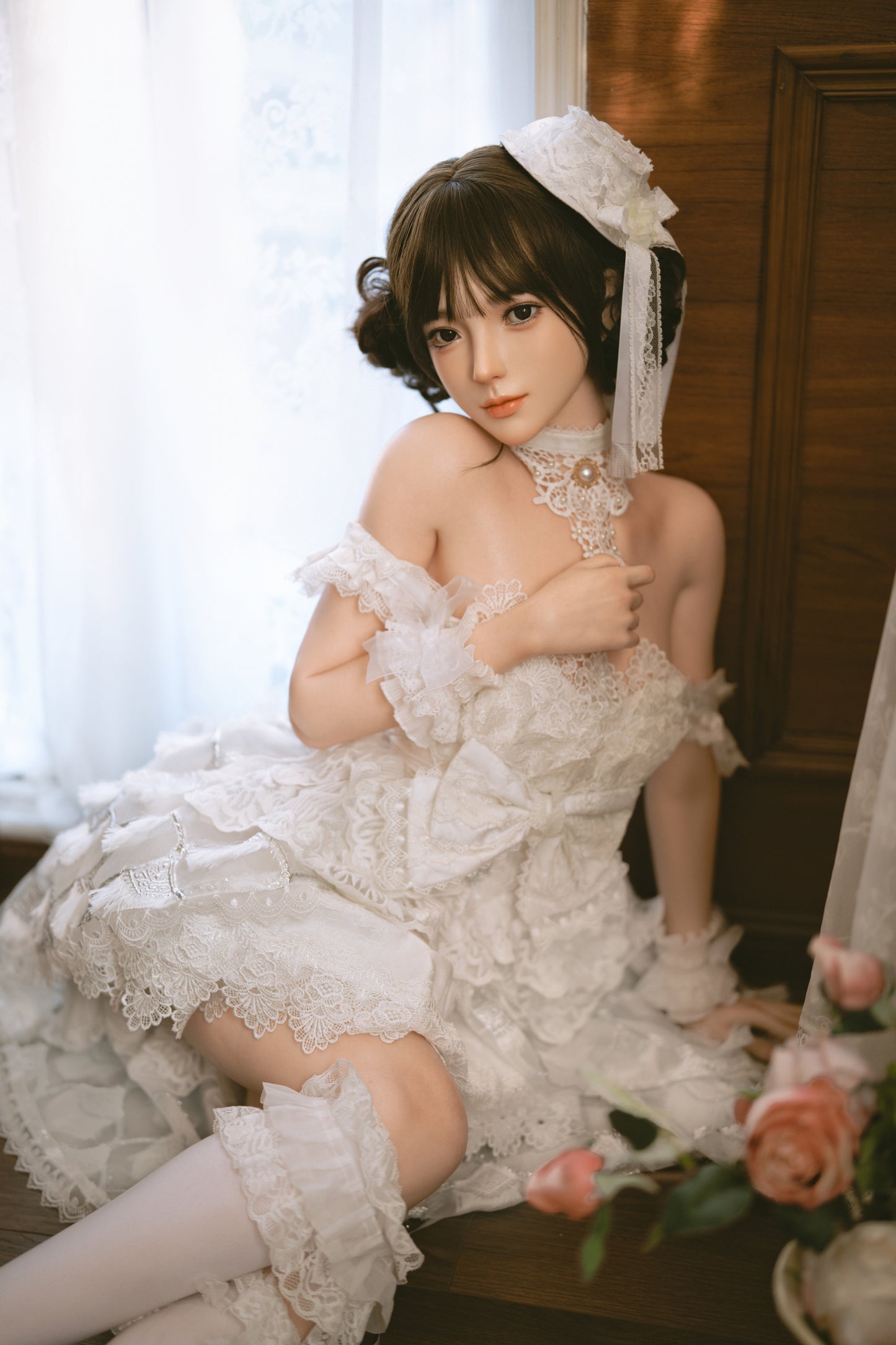 Jiusheng Wanwan 156cm Full Silicone Lolita Doll – Elegant White Lace Beauty