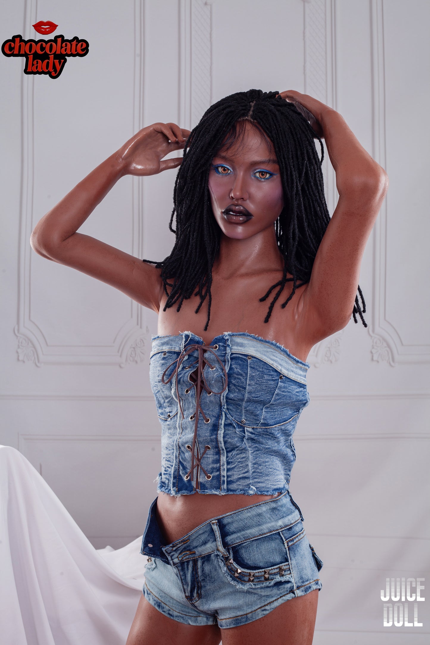 ChocolateLady Doll | Realistic 150cm (4.92ft) Silicone Sex Doll | A Cup | Roxy | Black Skin