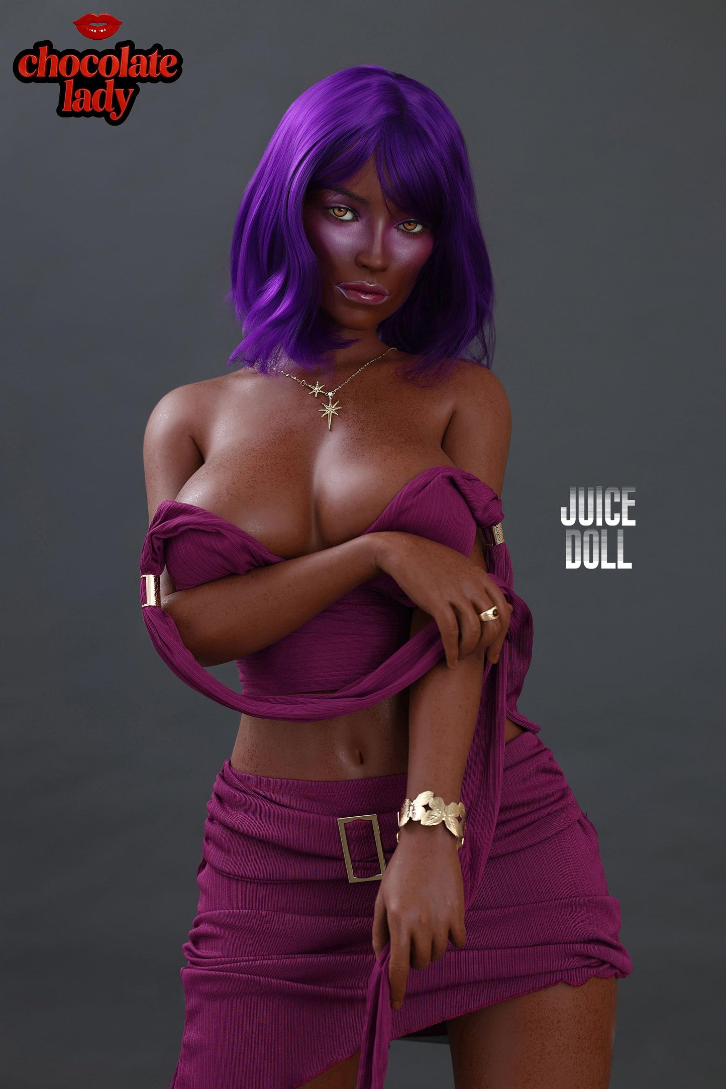 ChocolateLady Aim 160cm Ebony Silicone Sex Doll – Realistic Dark Skin Love Doll with C-Cup Curves