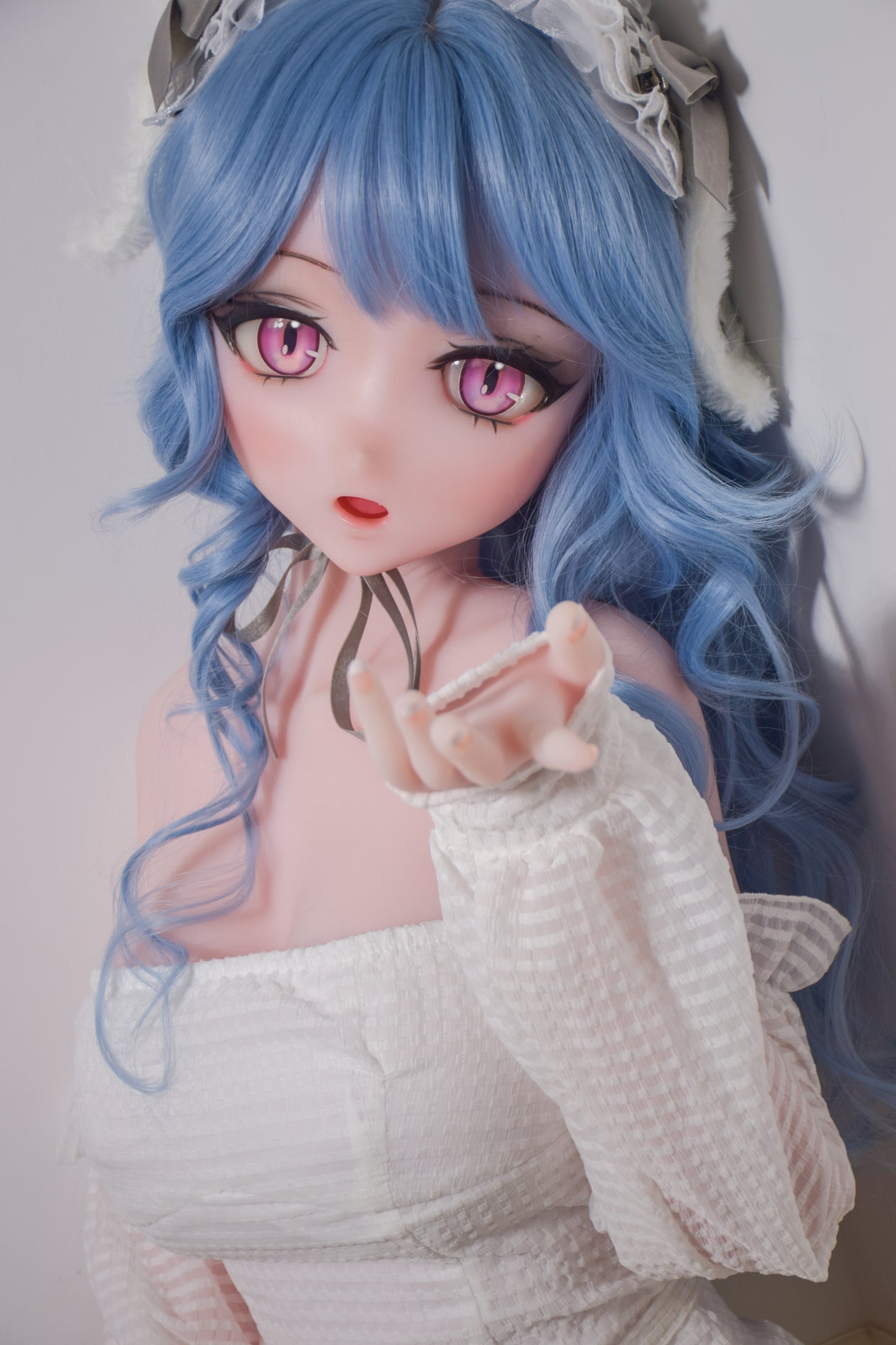 Realistic 1:1 Movable Silicone Doll – Icy Blue Waves & Parisian Lolita Style
